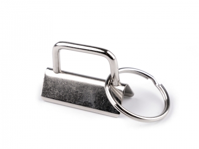 5x Key Fobs / Schlüsselanhänger Klemmen 32mm silber